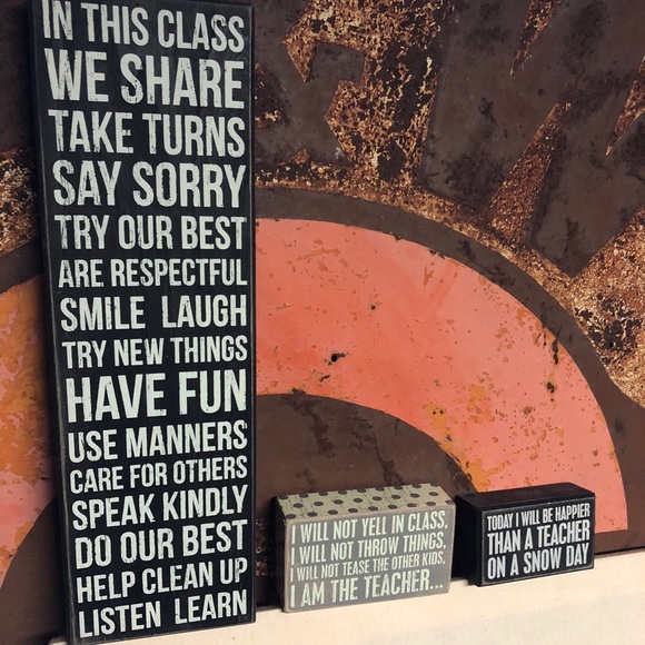 Other - 3 classroom wooden signs